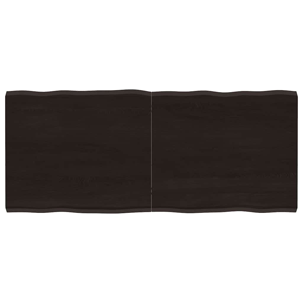 Table Top Dark Brown 140x60x(2-4) cm Live Edge