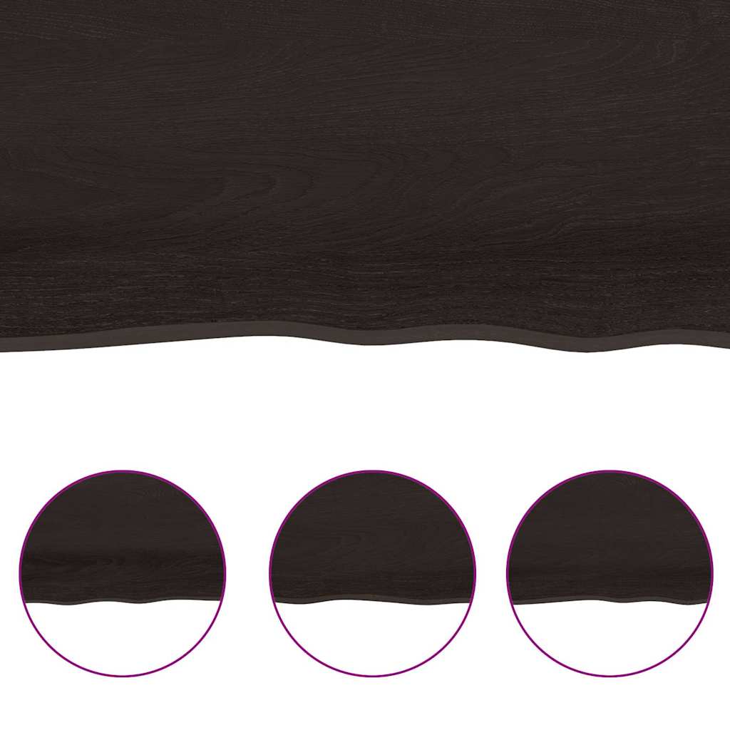 Table Top Dark Brown 160x60x(2-4) cm Live Edge