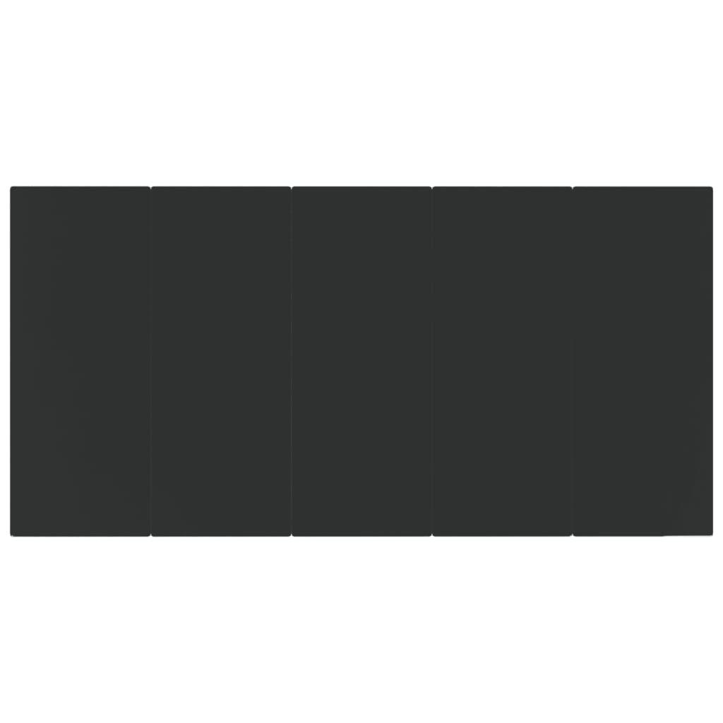 7 Piece Garden Dining Set Black Poly Rattan