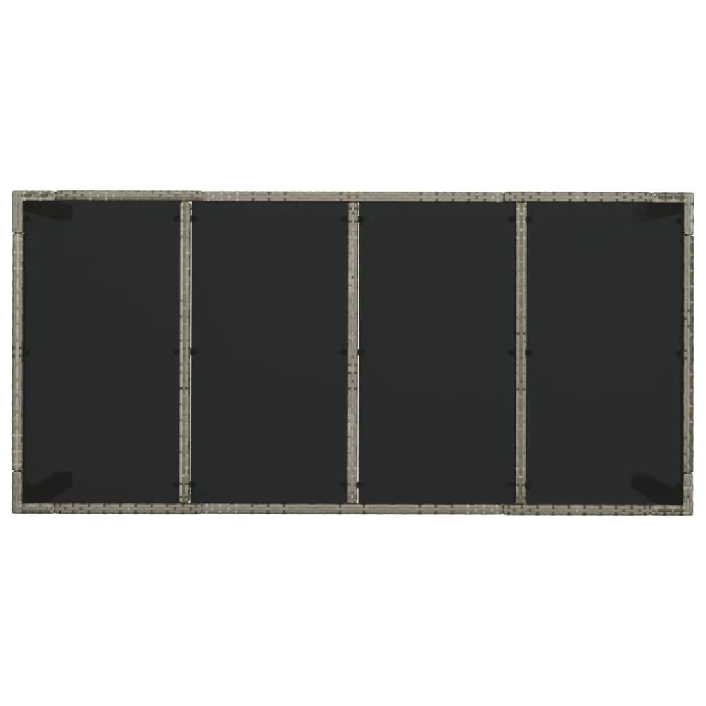 9 Piece Garden Dining Set with Cushions Grey Poly Rattan