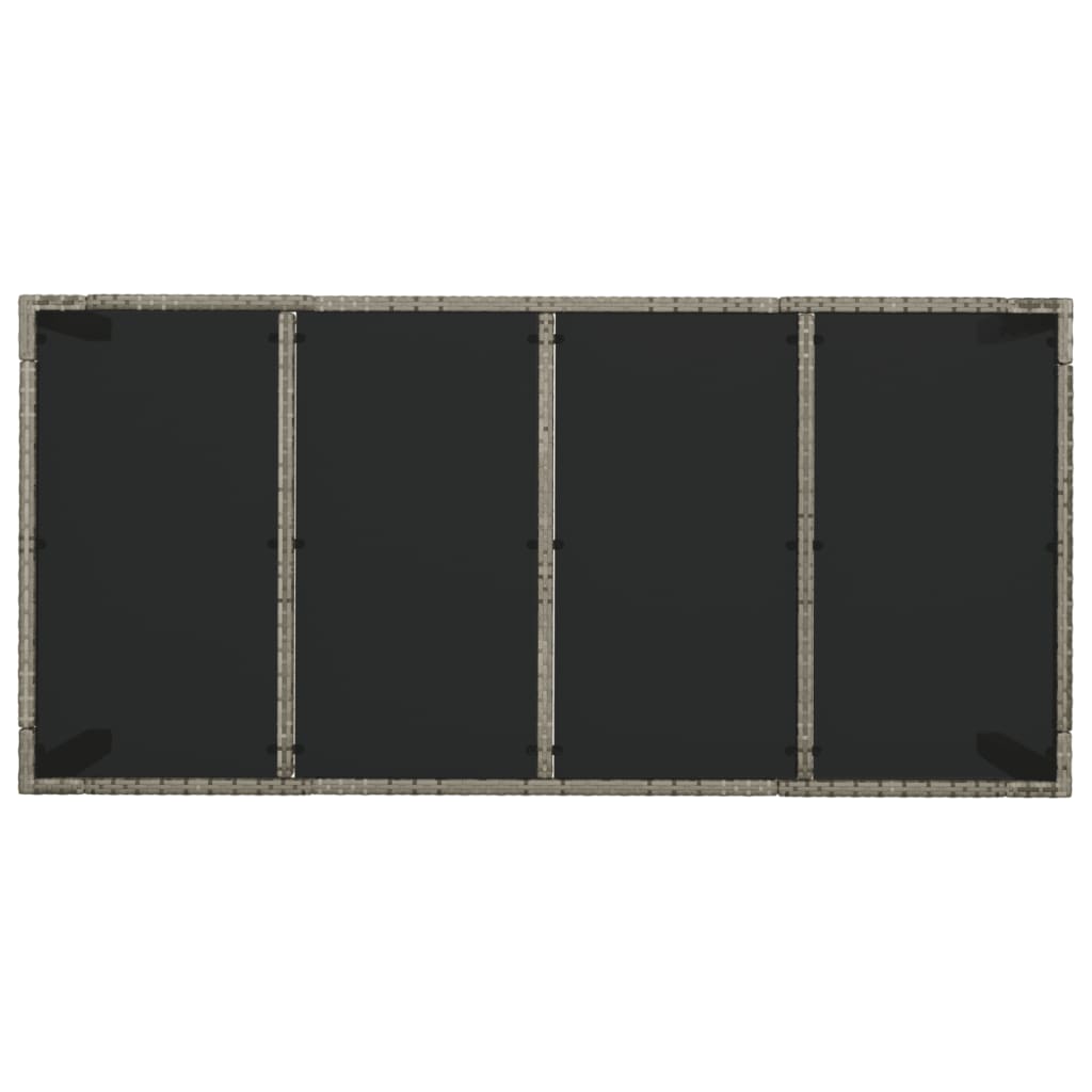 7 Piece Garden Dining Set with Cushions Grey Poly Rattan