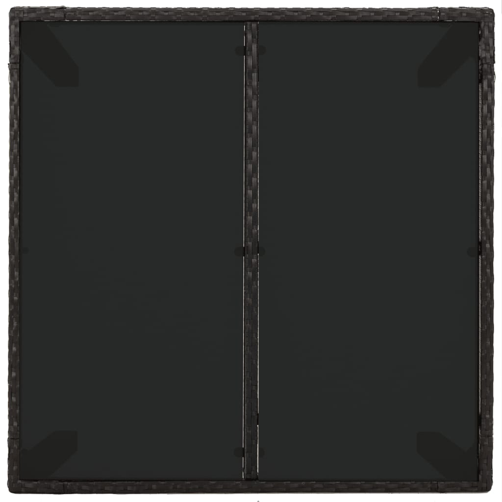 3 Piece Garden Dining Set with Cushions Black Poly Rattan