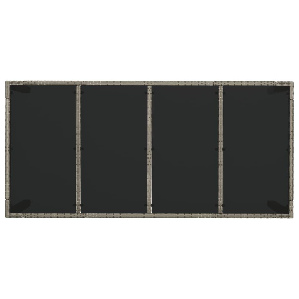 7 Piece Garden Dining Set with Cushions Grey Poly Rattan