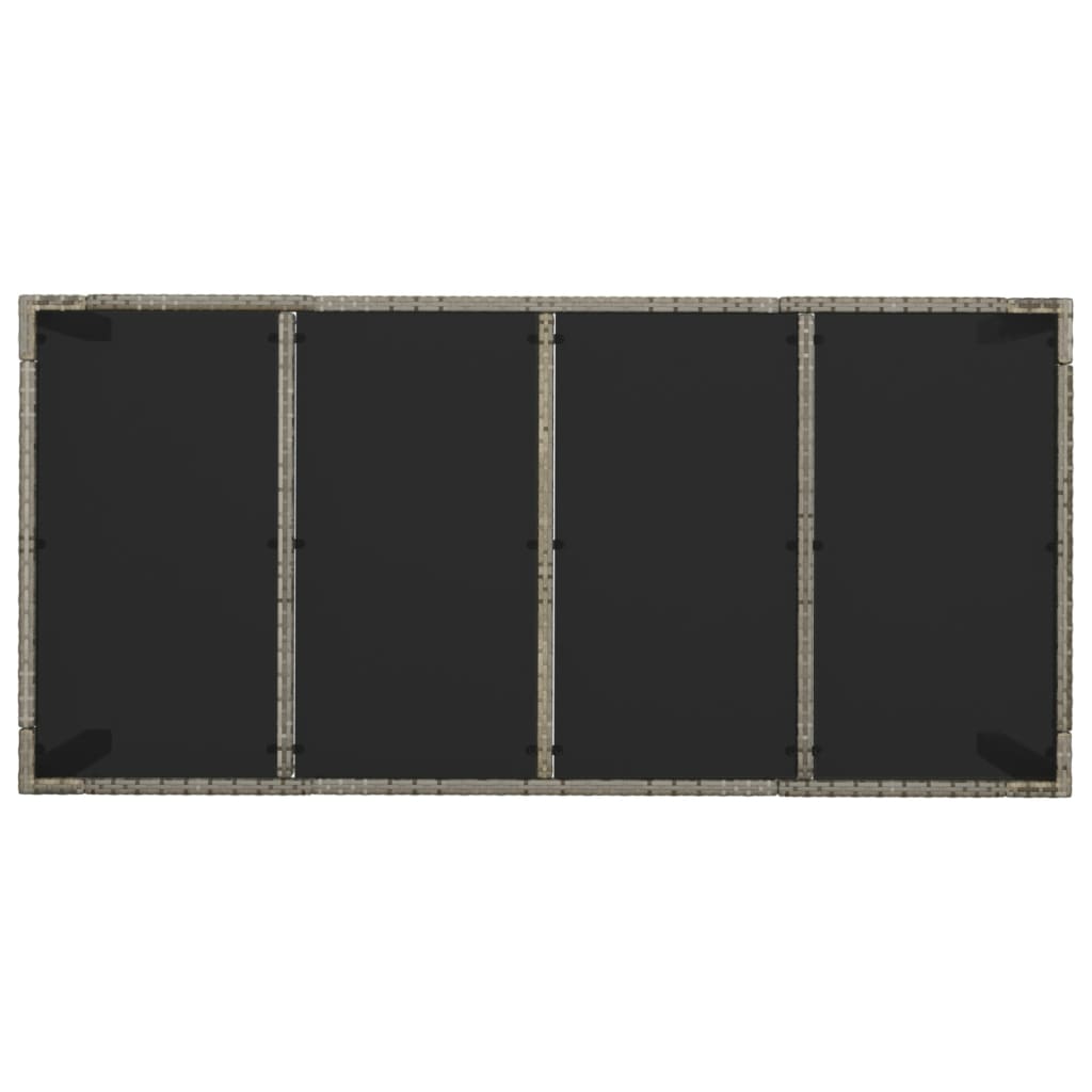 9 Piece Garden Dining Set with Cushions Grey Poly Rattan