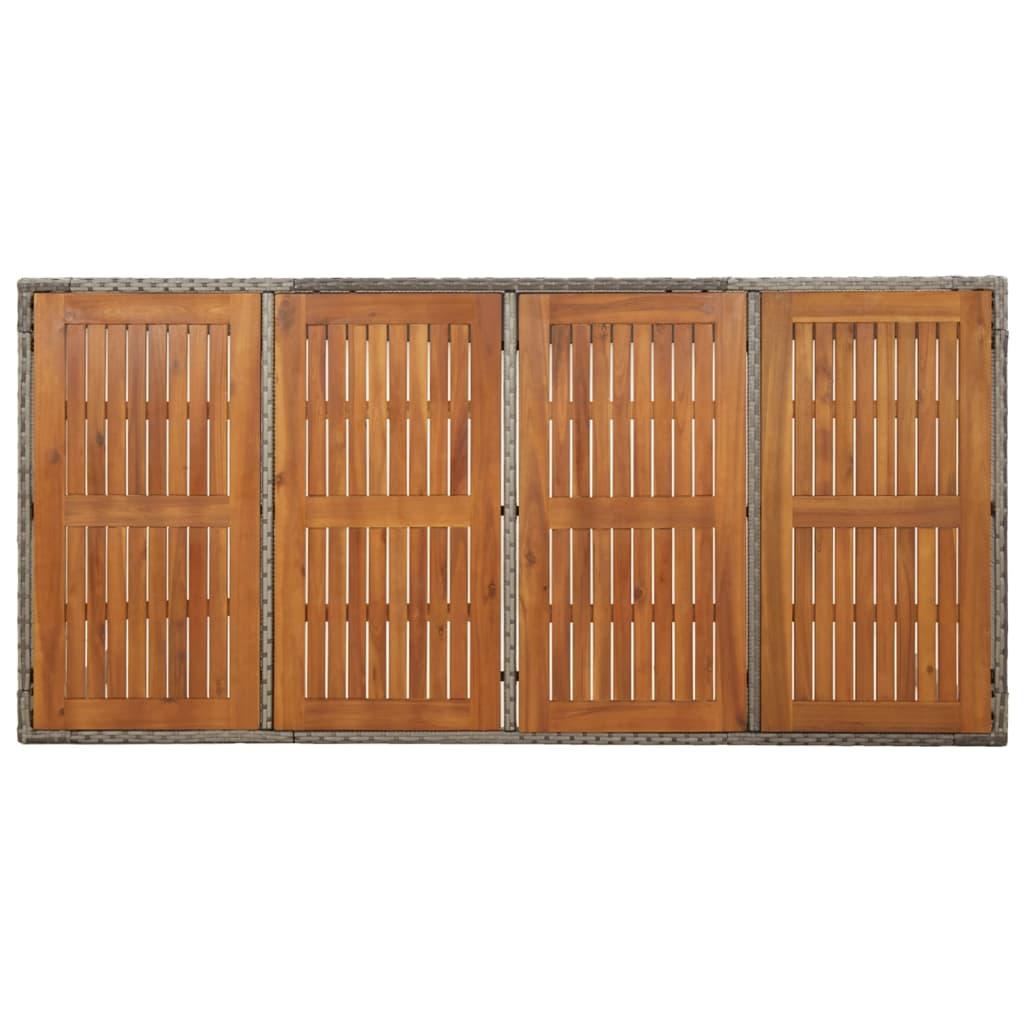 9 Piece Garden Dining Set with Cushions Grey Poly Rattan