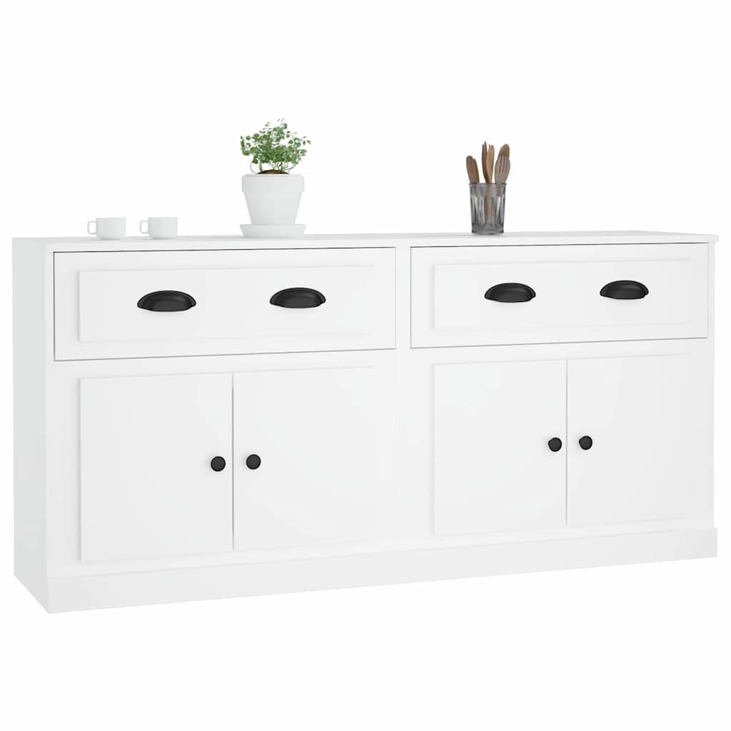 Sideboards 2 pcs White Engineered Wood