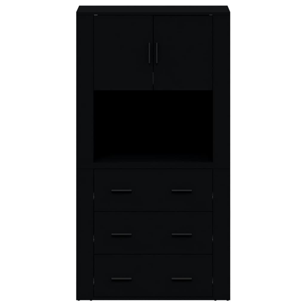 Highboard Black Engineered Wood