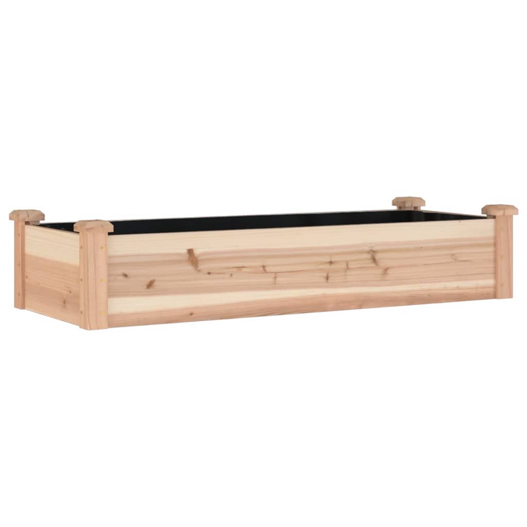 Garden Raised Bed with Liner 120x45x25 cm Solid Wood Fir