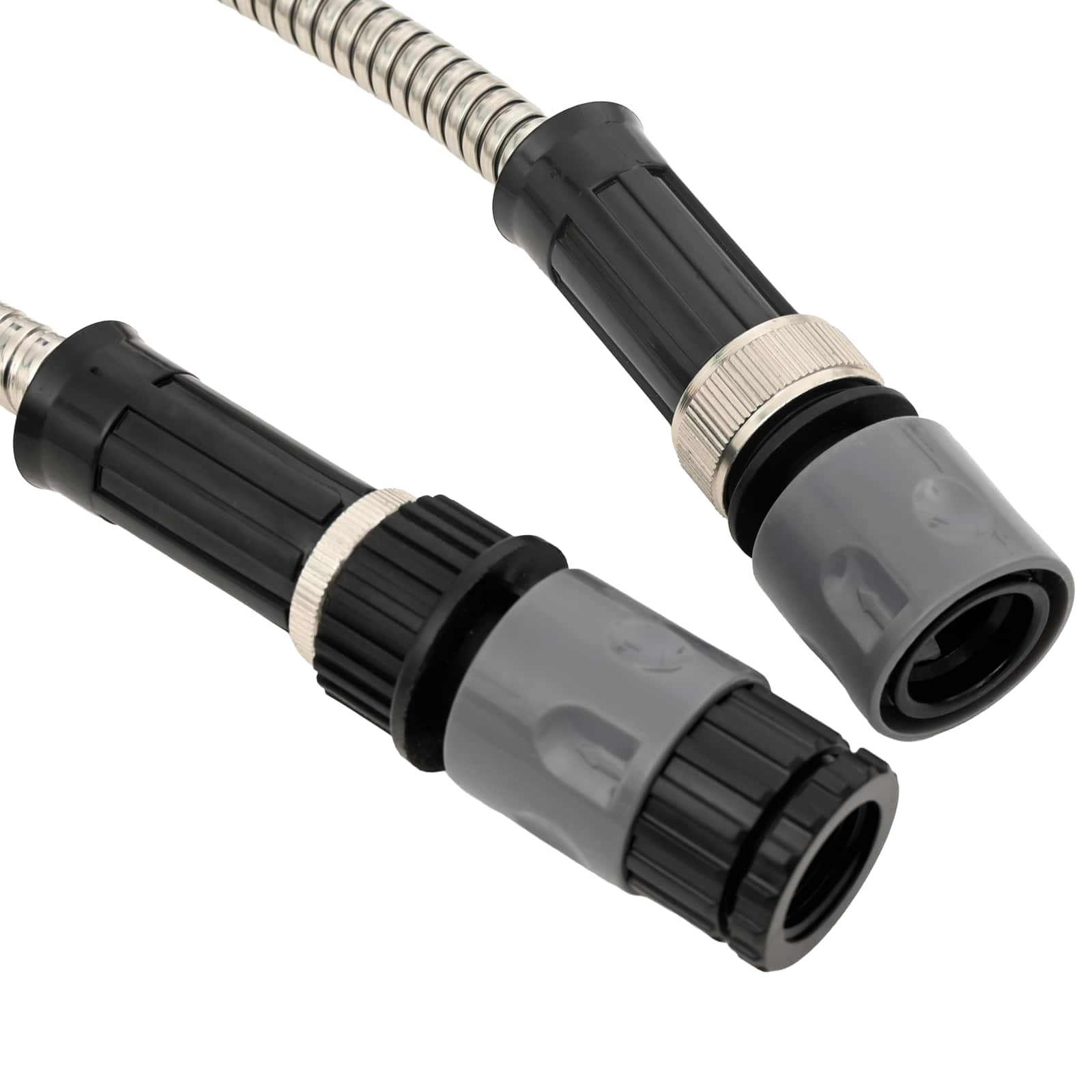 Garden Hose with Spray Nozzle Silver 0.6" 7.5 m Stainless Steel