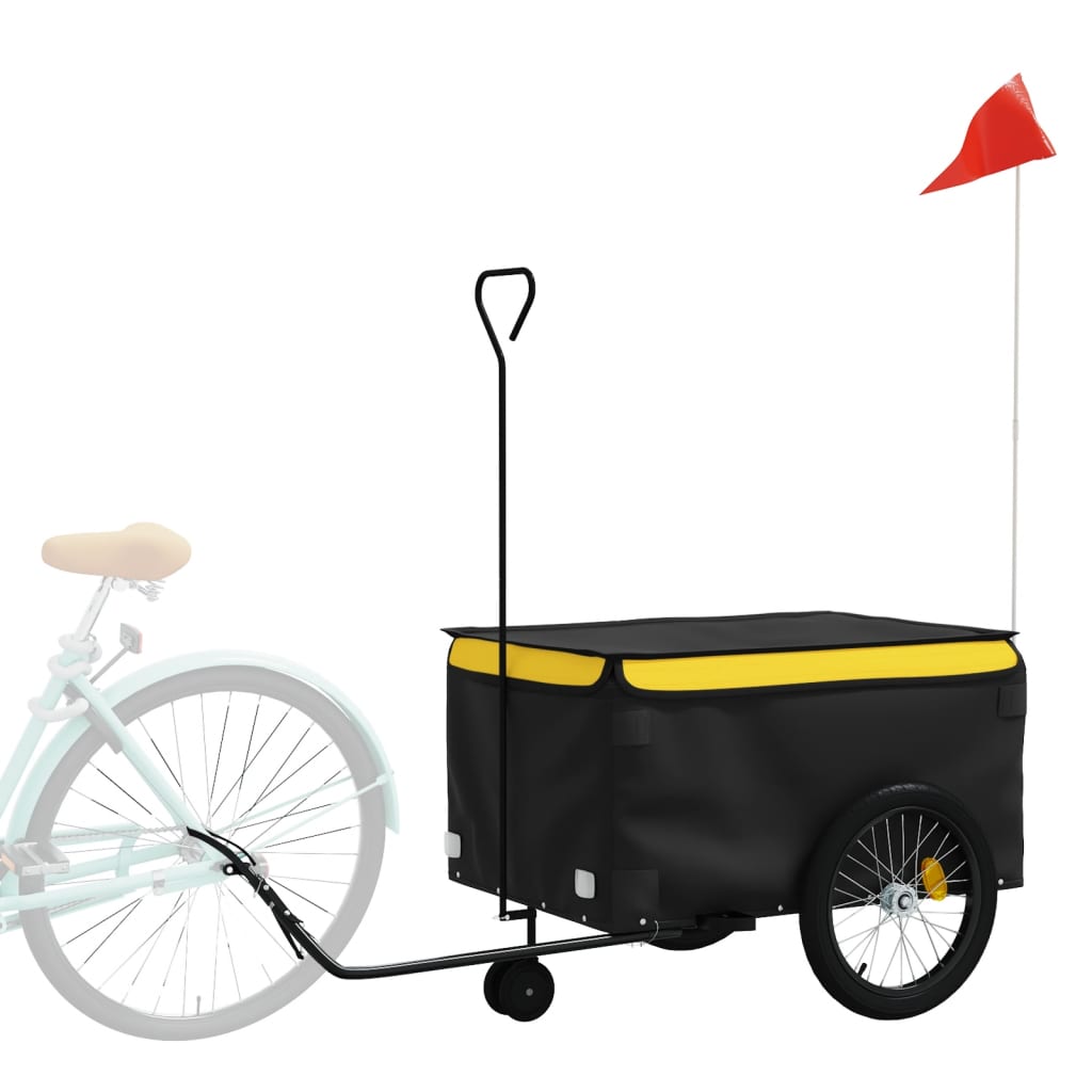 Bike Trailer Black and Yellow 45 kg Iron