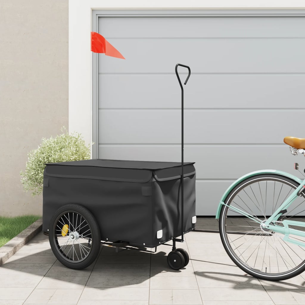 Bike Trailer Black 45 kg Iron