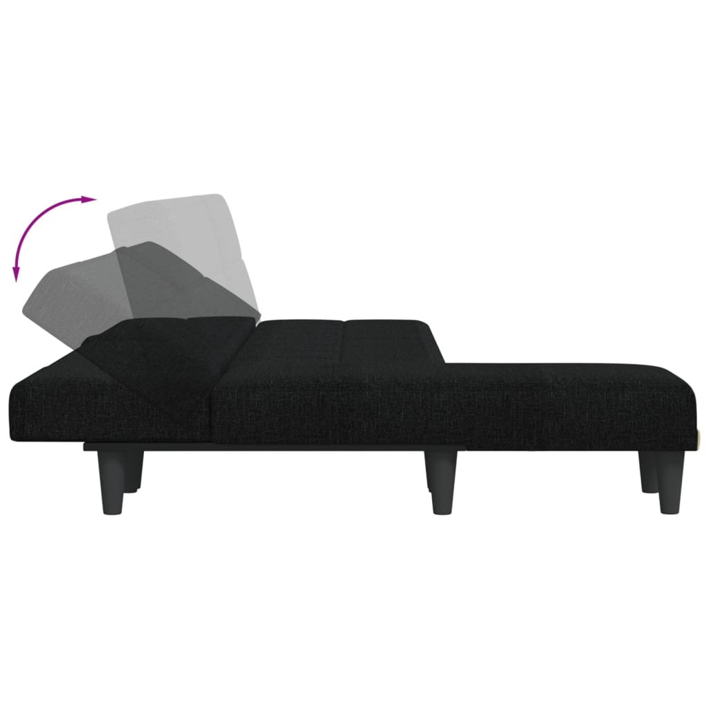 L-shaped Sofa Bed Black 255x140x70 cm Fabric