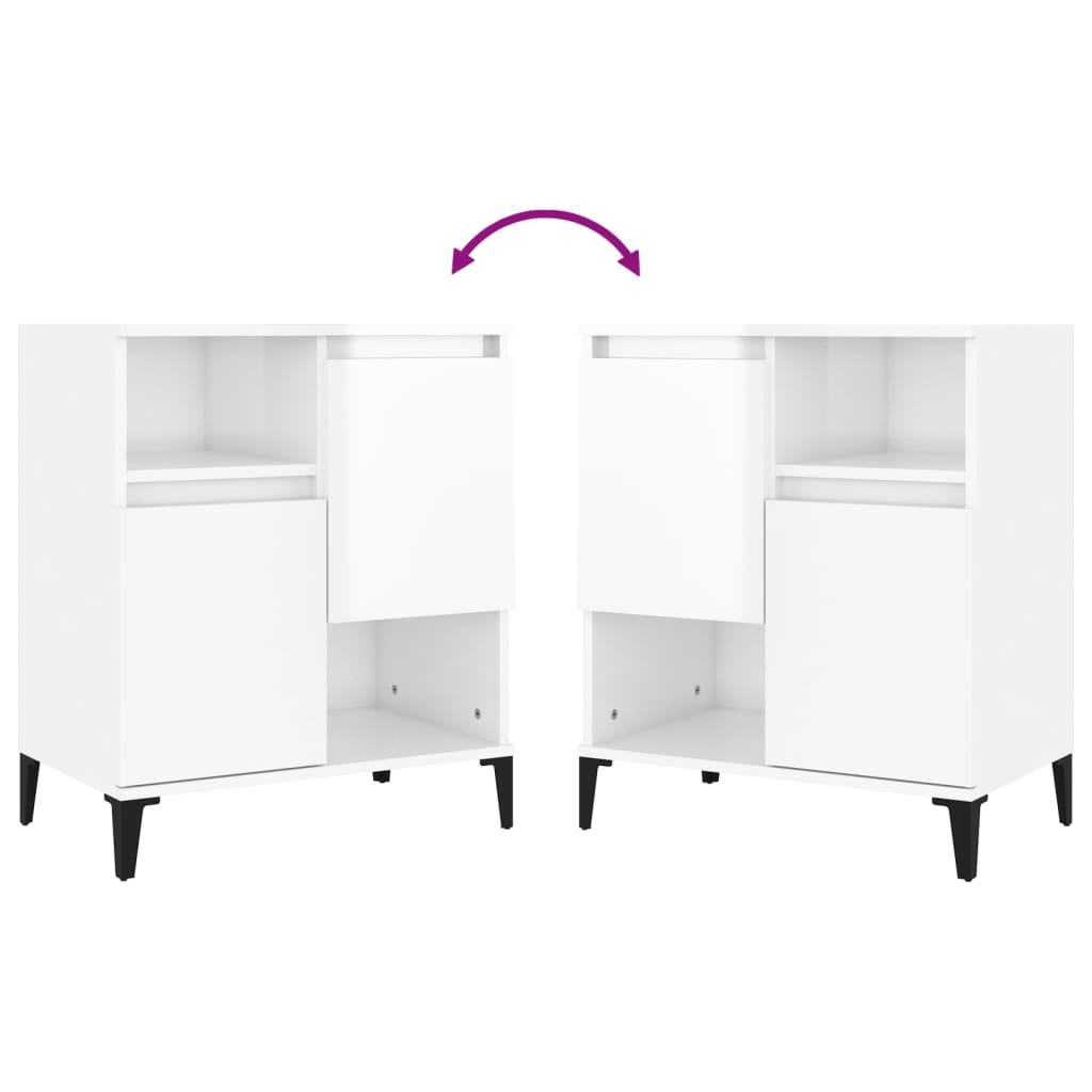 Sideboards 3 pcs High Gloss White 60x35x70 cm Engineered Wood