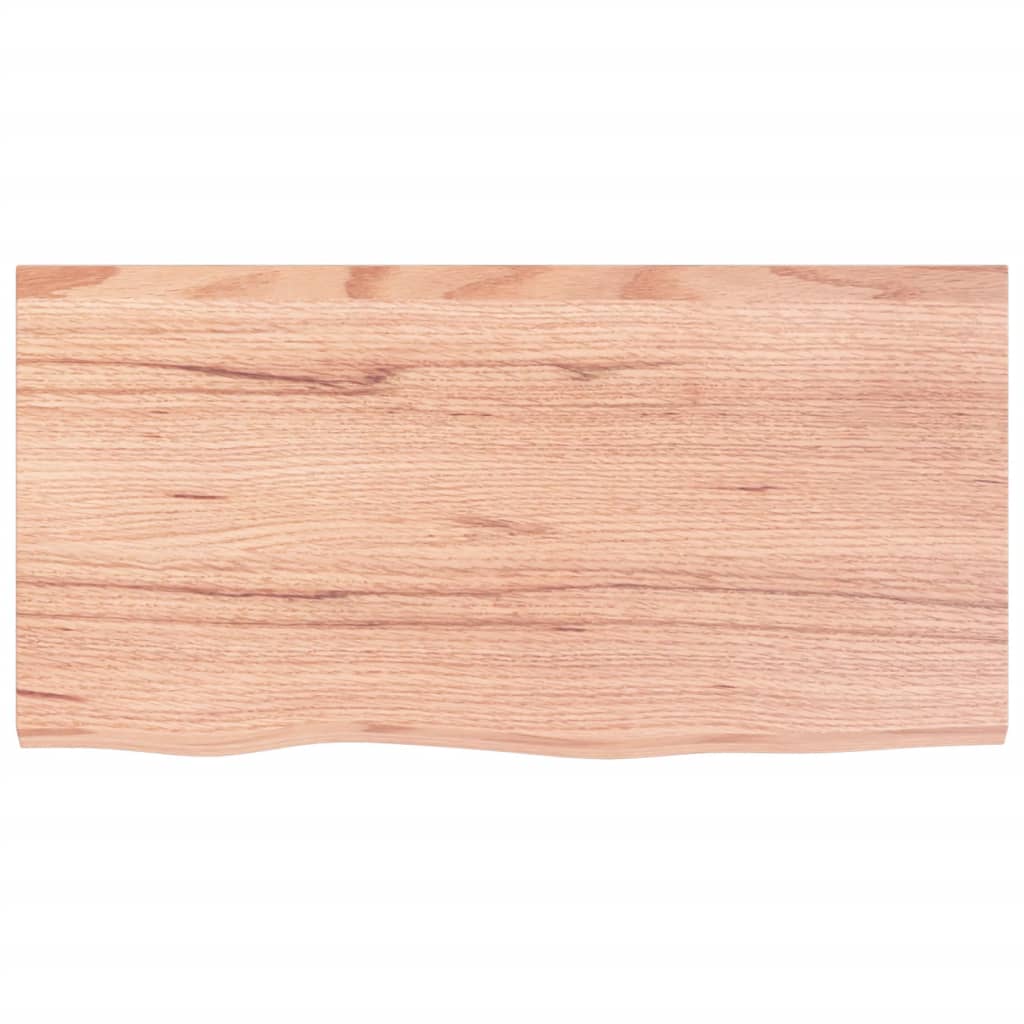 Bathroom Countertop Light Brown 80x40x4 cm Treated Solid Wood