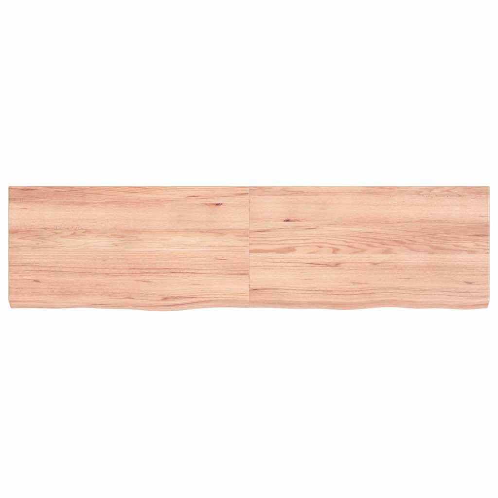 Bathroom Countertop Light Brown 120x30x4 cm Treated Solid Wood