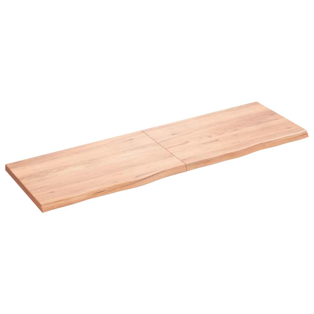 Bathroom Countertop Light Brown 160x50x4 cm Treated Solid Wood