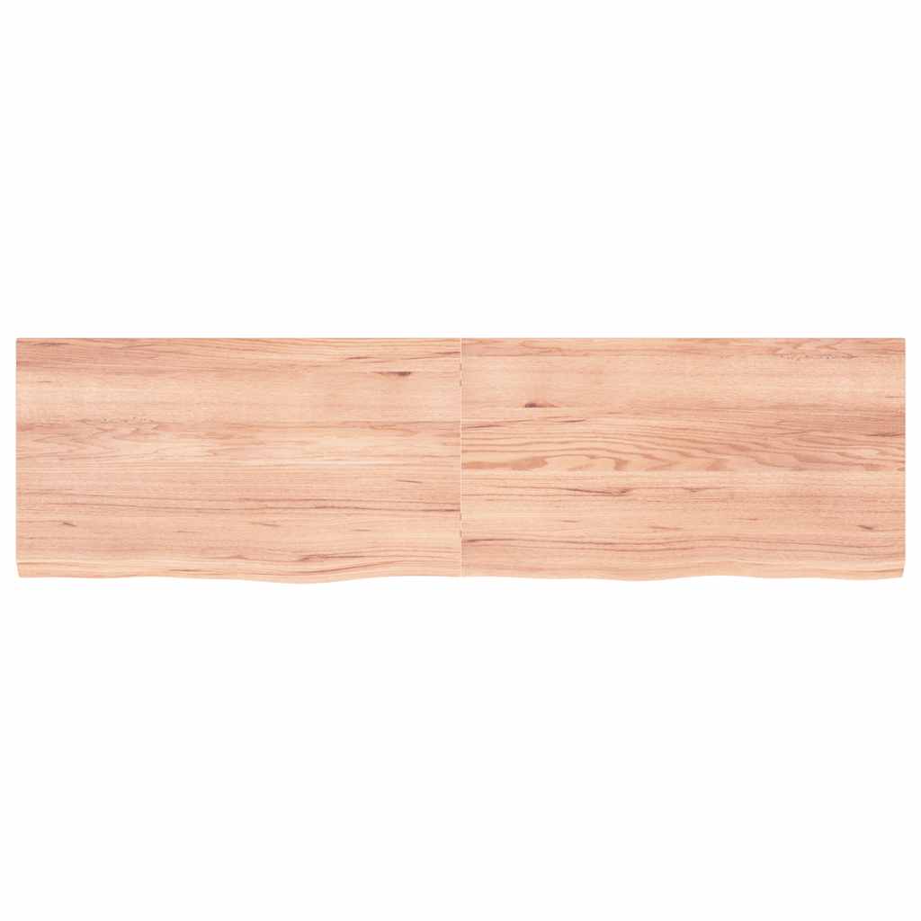 Bathroom Countertop Light Brown 180x50x4 cm Treated Solid Wood