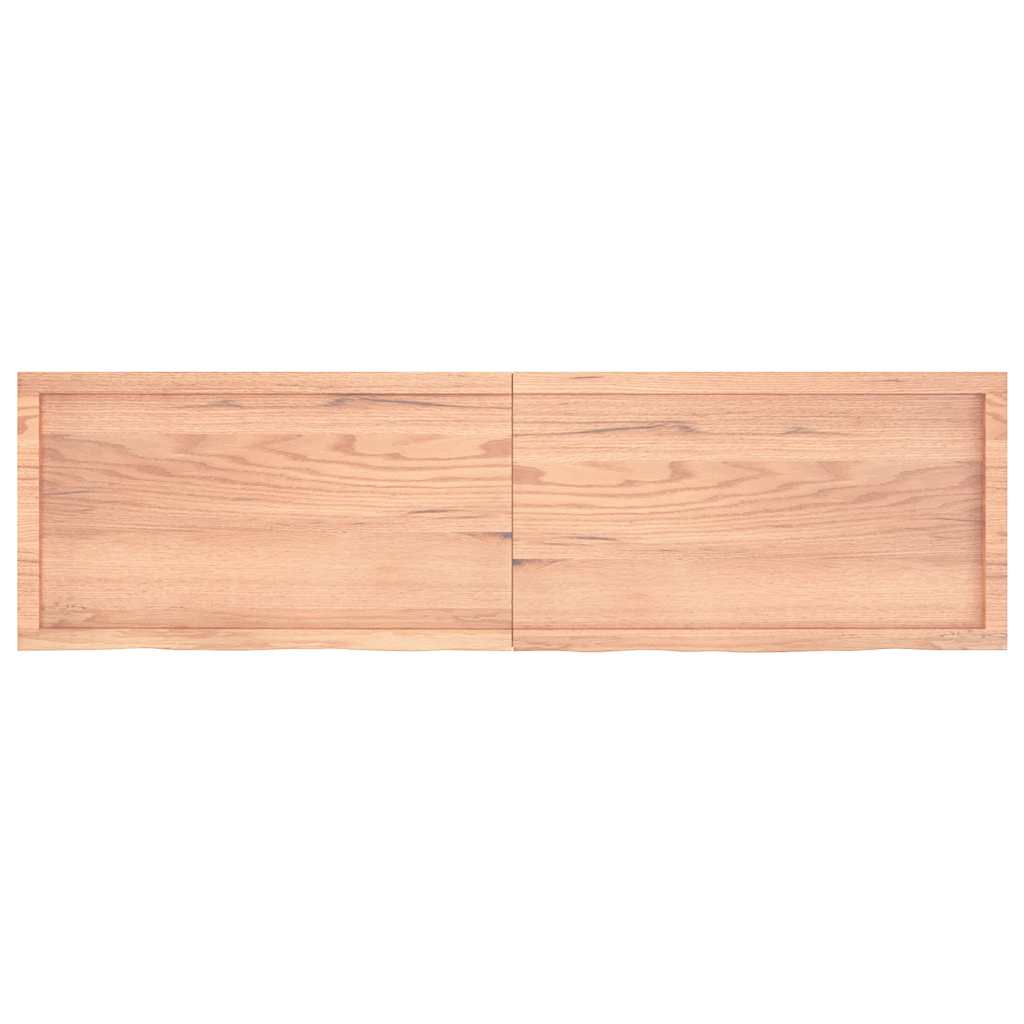 Bathroom Countertop Light Brown 180x50x4 cm Treated Solid Wood