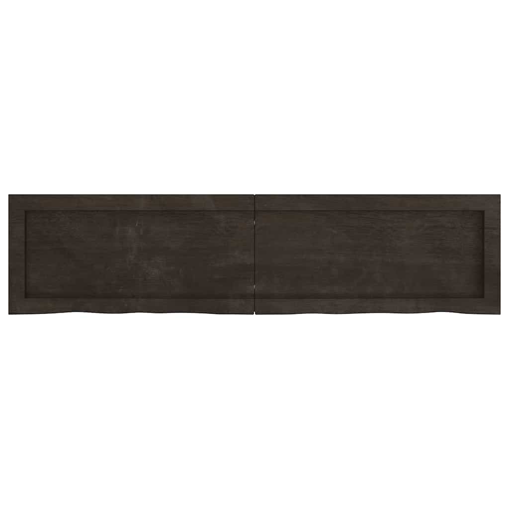 Bathroom Countertop Dark Brown 120x30x4 cm Treated Solid Wood