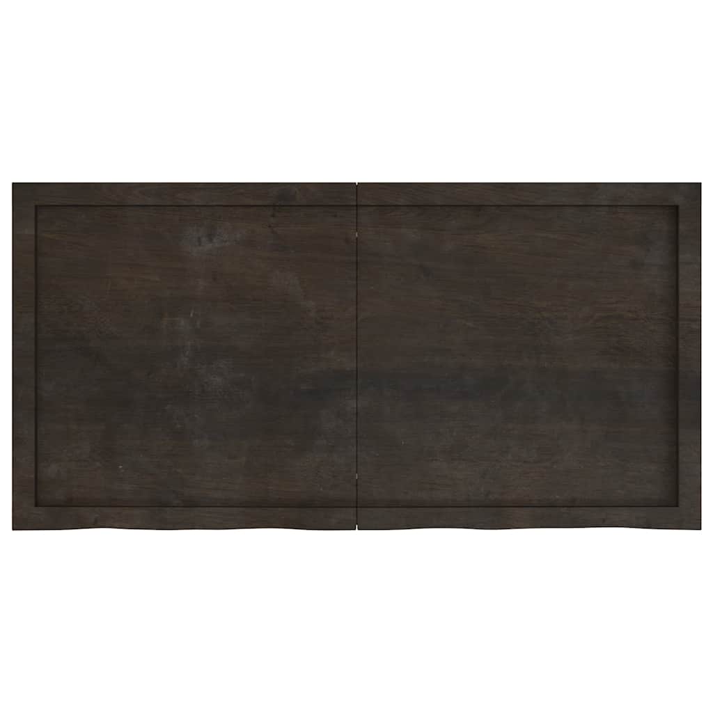 Bathroom Countertop Dark Brown 120x60x4 cm Treated Solid Wood