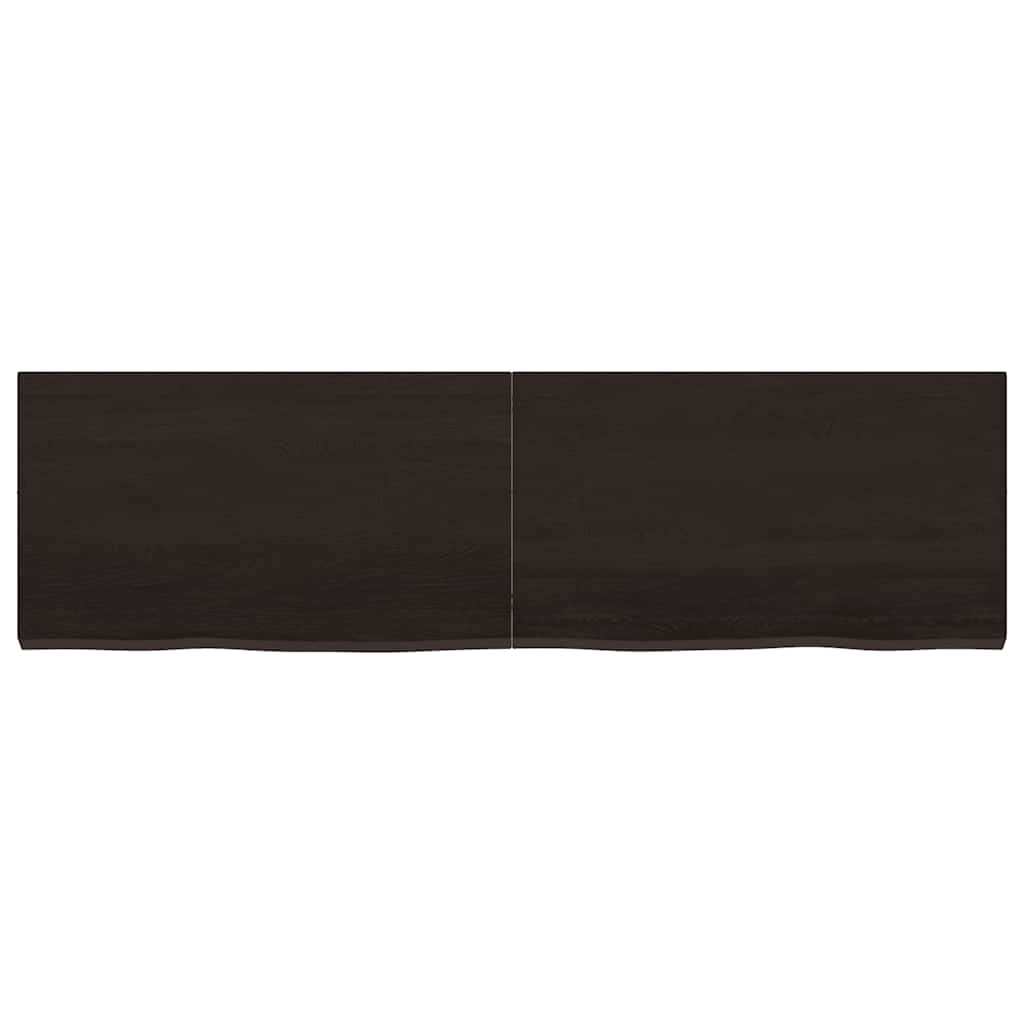 Bathroom Countertop Dark Brown 140x40x4 cm Treated Solid Wood