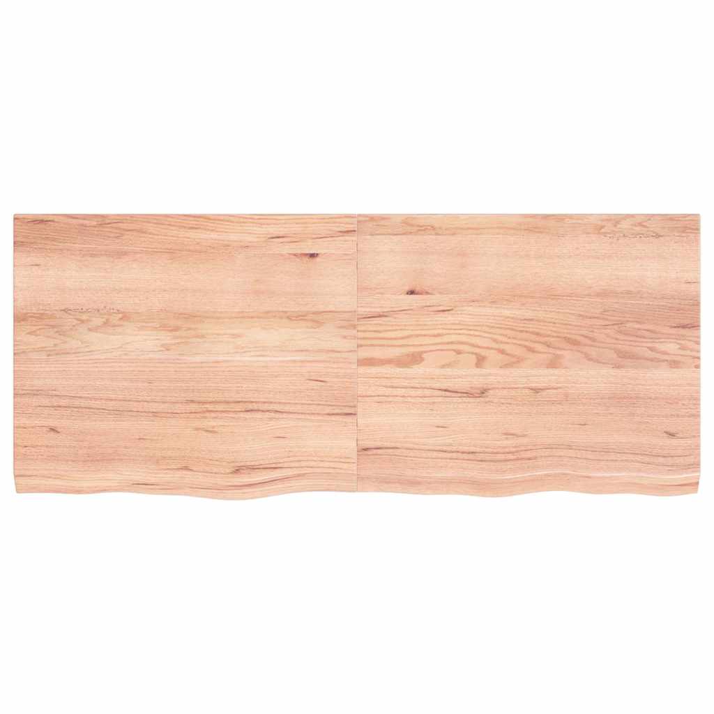 Table Top Light Brown 120x50x4 cm Treated Solid Wood Oak