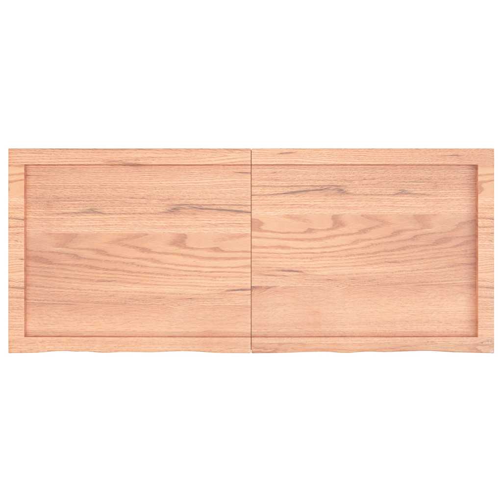 Table Top Light Brown 120x50x4 cm Treated Solid Wood Oak