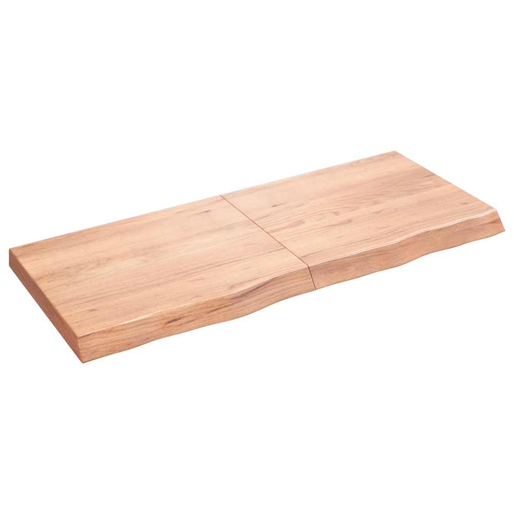 Table Top Light Brown 120x50x6 cm Treated Solid Wood Oak