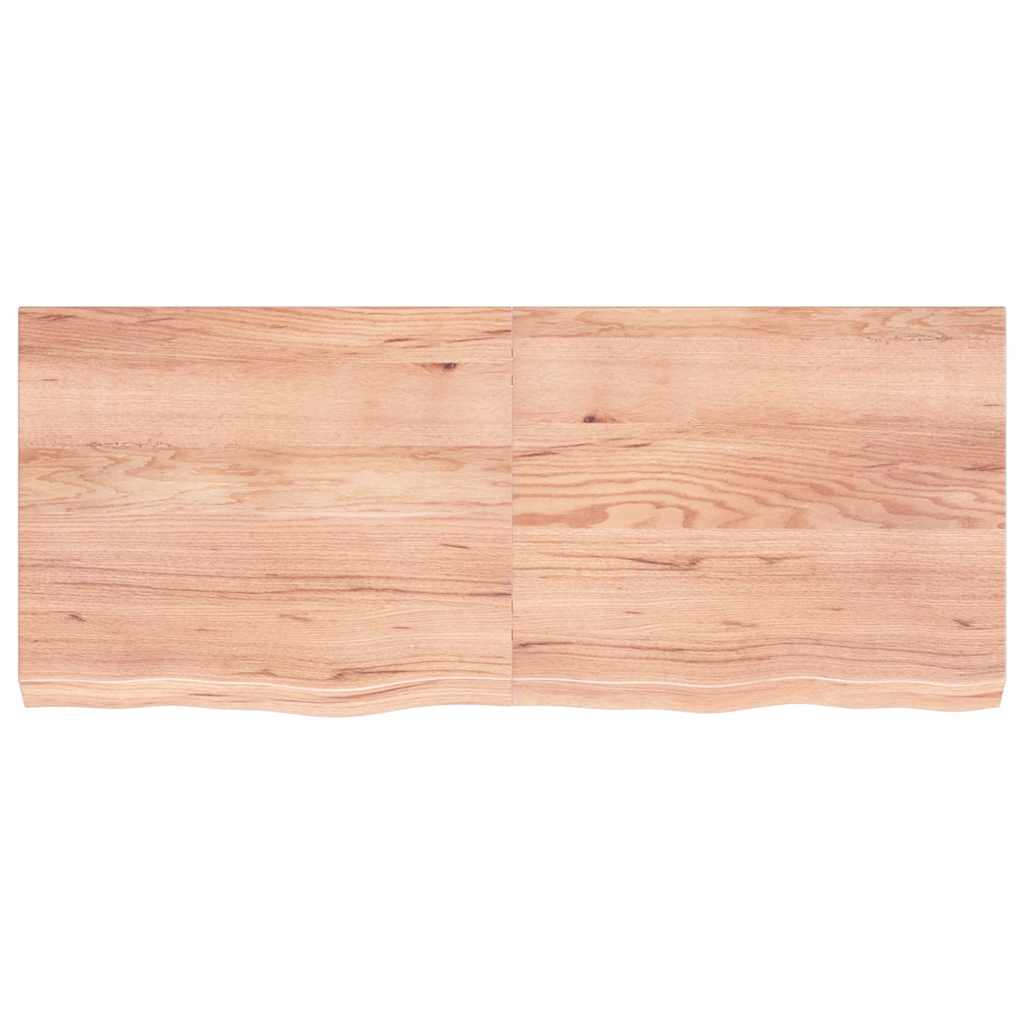 Table Top Light Brown 120x50x6 cm Treated Solid Wood Oak