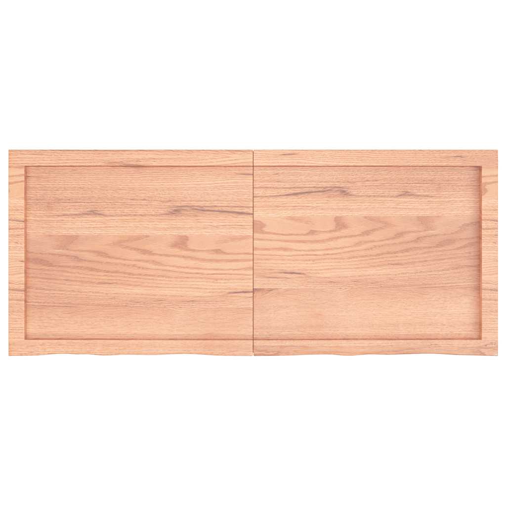Table Top Light Brown 120x50x6 cm Treated Solid Wood Oak