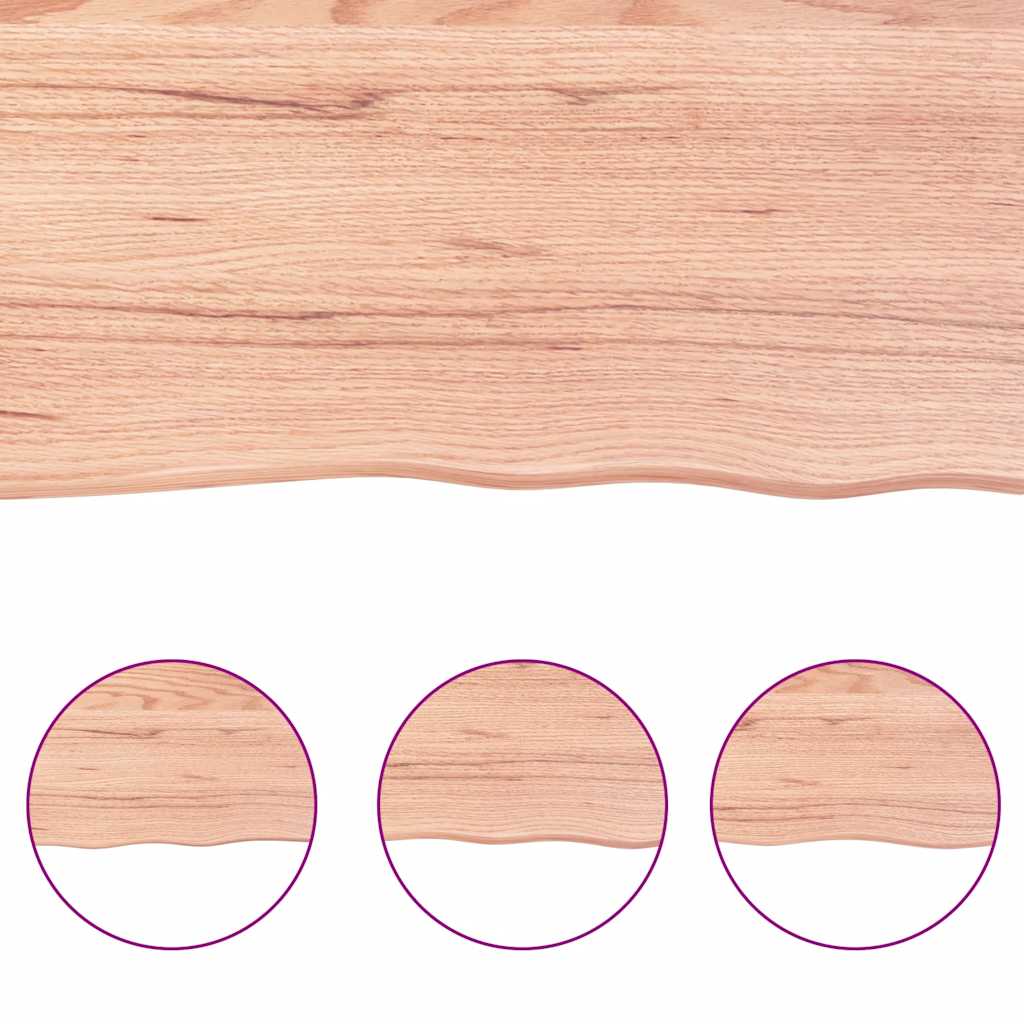 Table Top Light Brown 120x60x6 cm Treated Solid Wood Oak