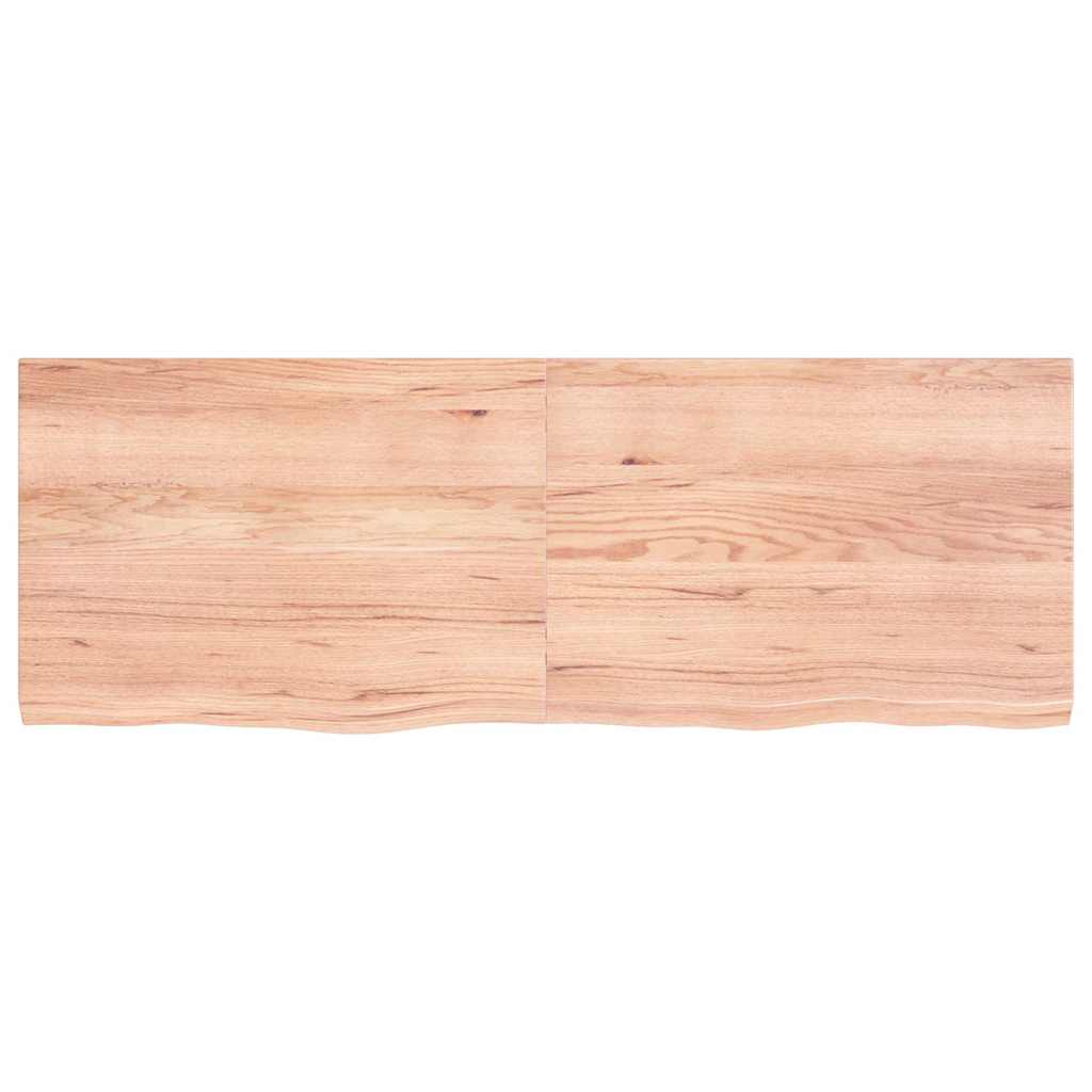 Table Top Light Brown 140x50x4 cm Treated Solid Wood Oak