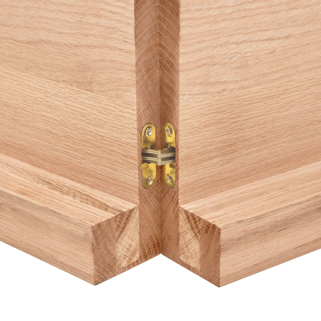 Table Top Light Brown 140x60x6 cm Treated Solid Wood Oak