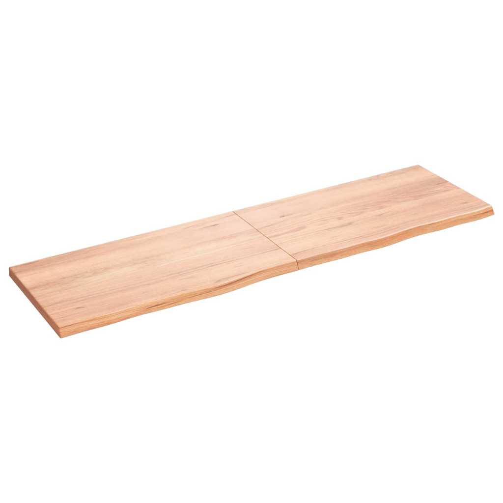Table Top Light Brown 180x50x4 cm Treated Solid Wood Oak
