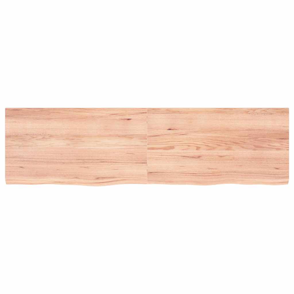 Table Top Light Brown 180x50x4 cm Treated Solid Wood Oak