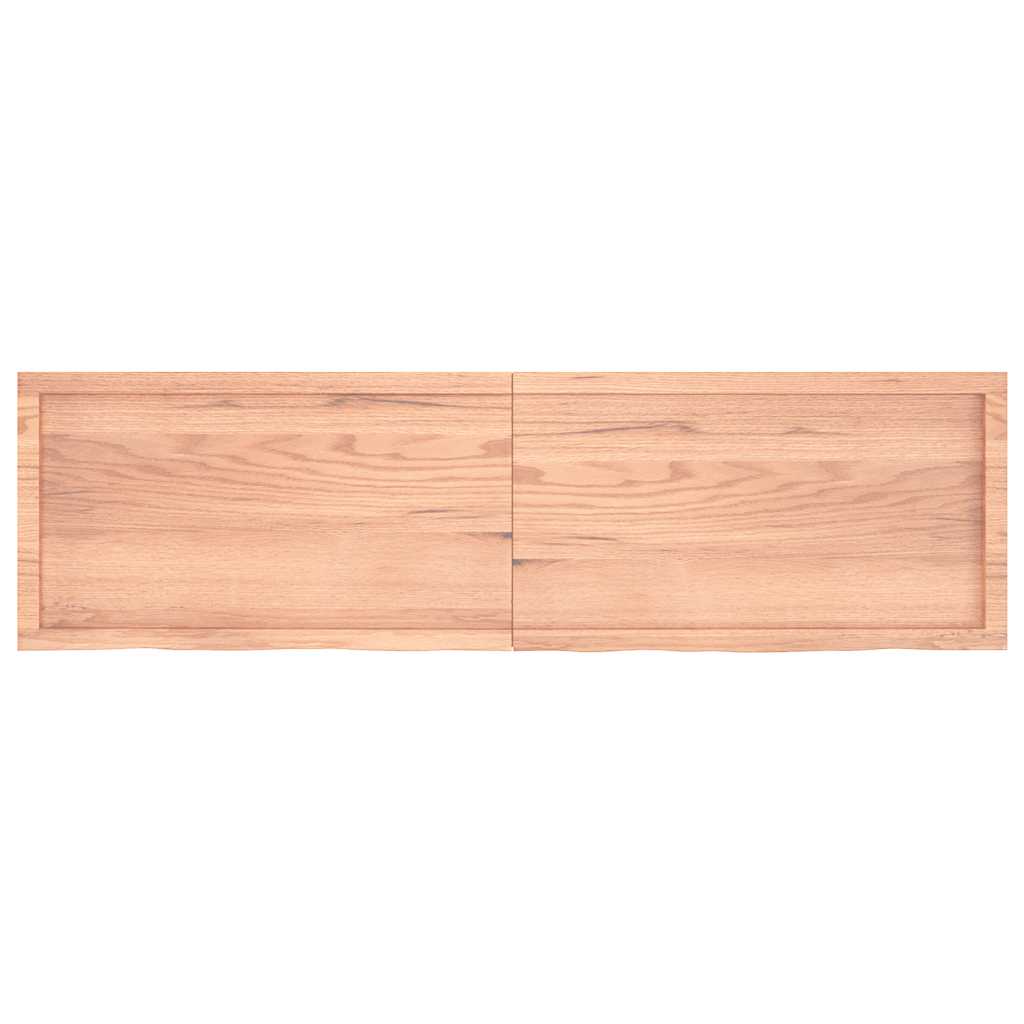 Table Top Light Brown 180x50x4 cm Treated Solid Wood Oak