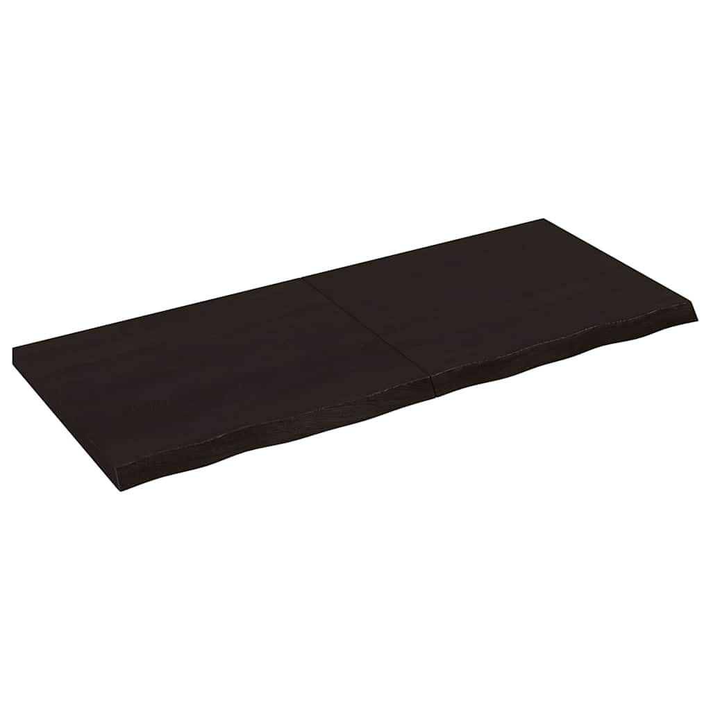 Table Top Dark Brown 120x50x4 cm Treated Solid Wood Oak