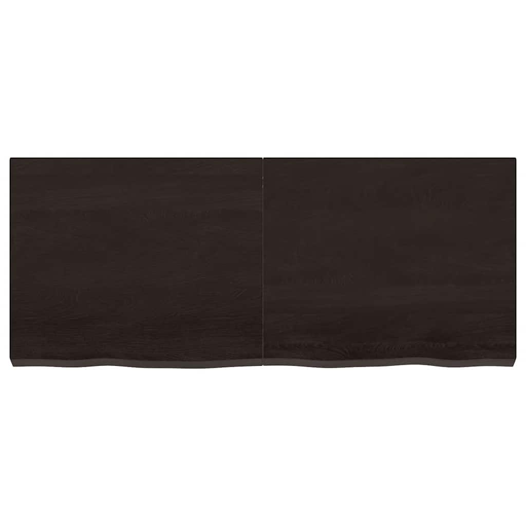 Table Top Dark Brown 120x50x6 cm Treated Solid Wood Oak