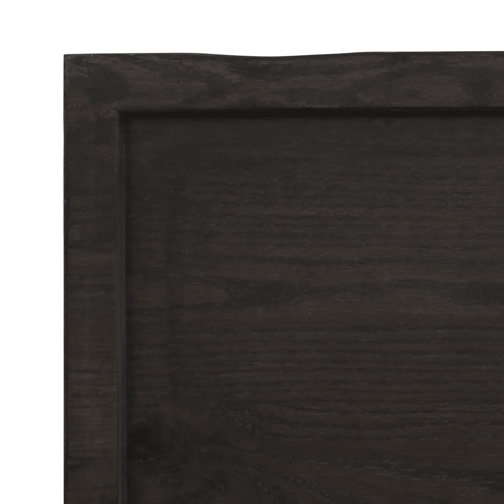 Table Top Dark Brown 120x60x6 cm Treated Solid Wood Oak
