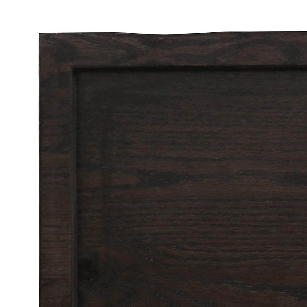 Table Top Dark Brown 120x60x6 cm Treated Solid Wood Oak