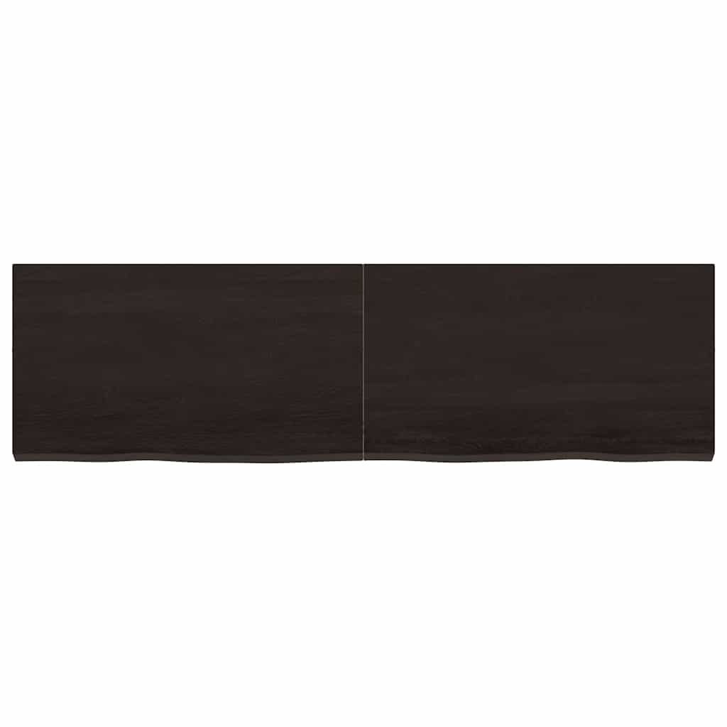 Table Top Dark Brown 140x40x4 cm Treated Solid Wood Oak