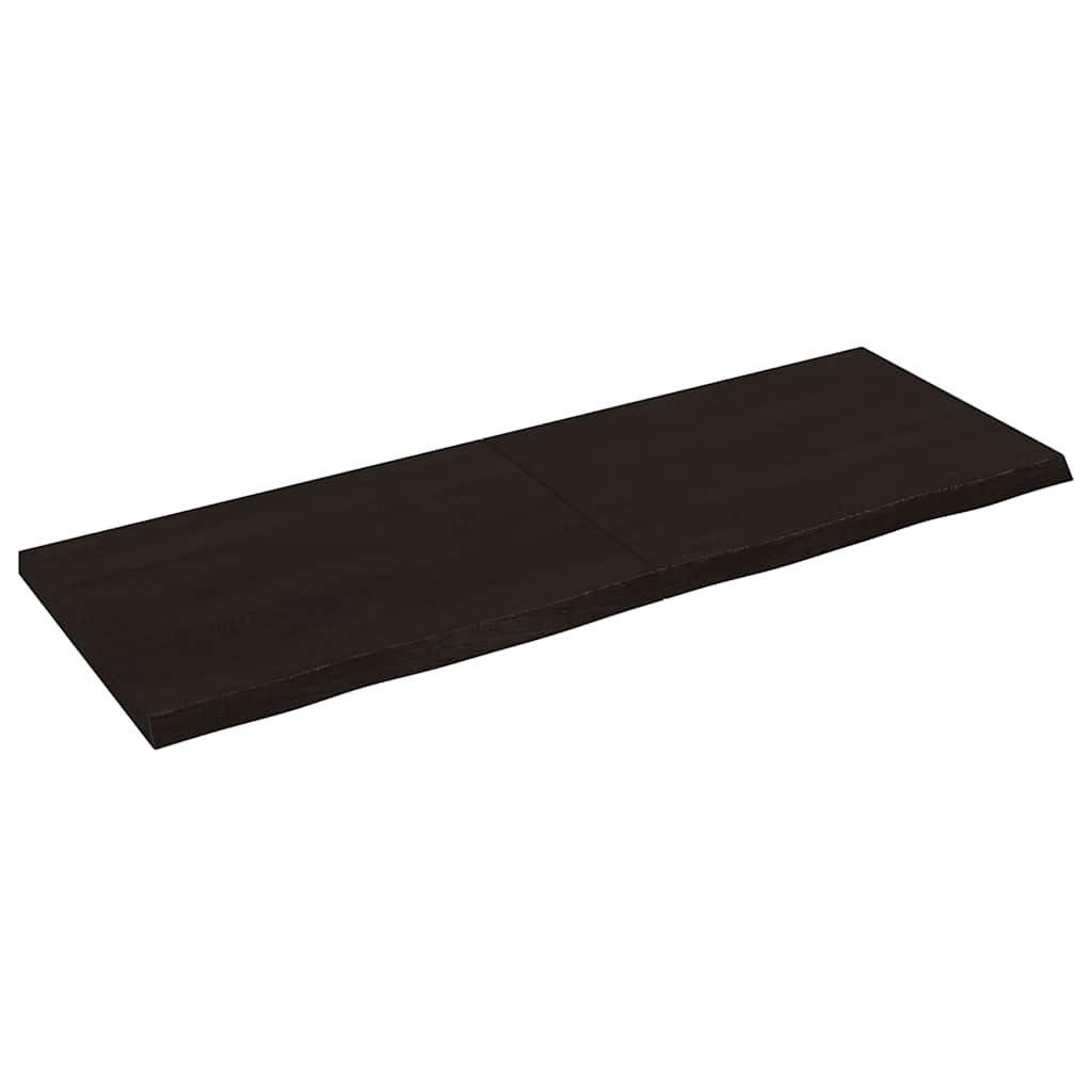 Table Top Dark Brown 140x50x4 cm Treated Solid Wood Oak