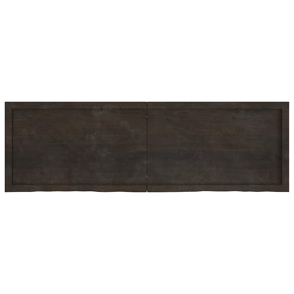 Table Top Dark Brown 160x50x4 cm Treated Solid Wood Oak