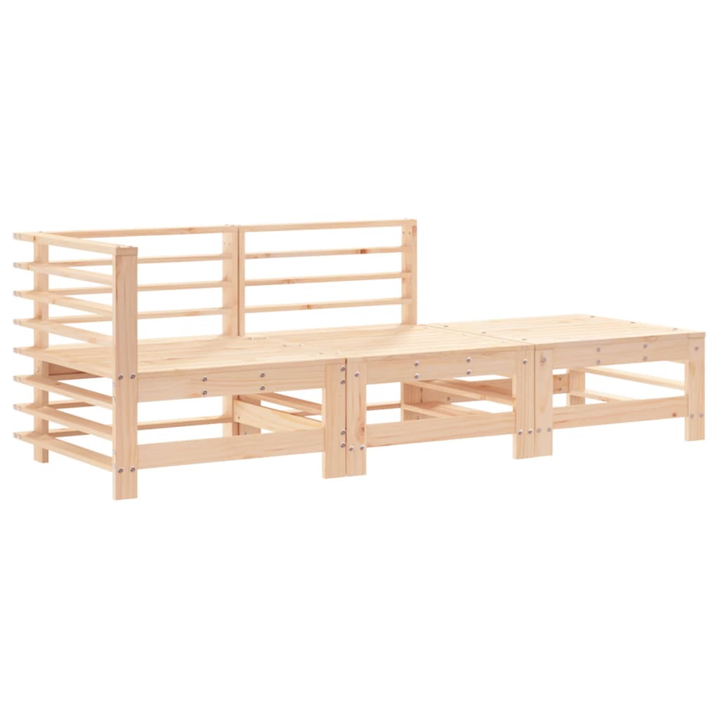 3 Piece Garden Lounge Set with Cushions Solid Wood