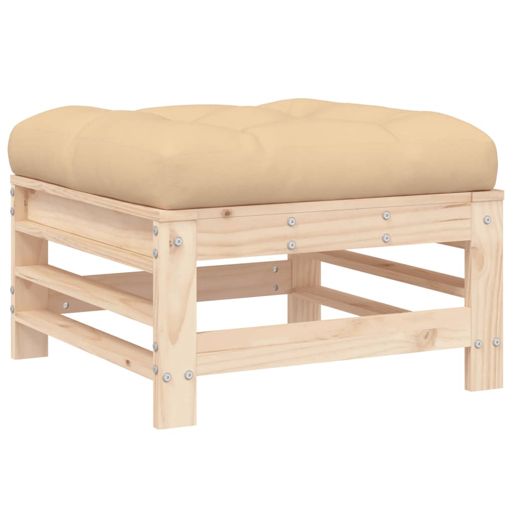 3 Piece Garden Lounge Set with Cushions Solid Wood