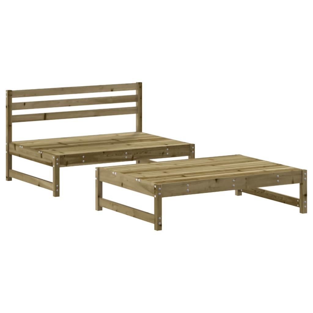 2 Piece Garden Lounge Set with Cushions Impregnated Wood Pine