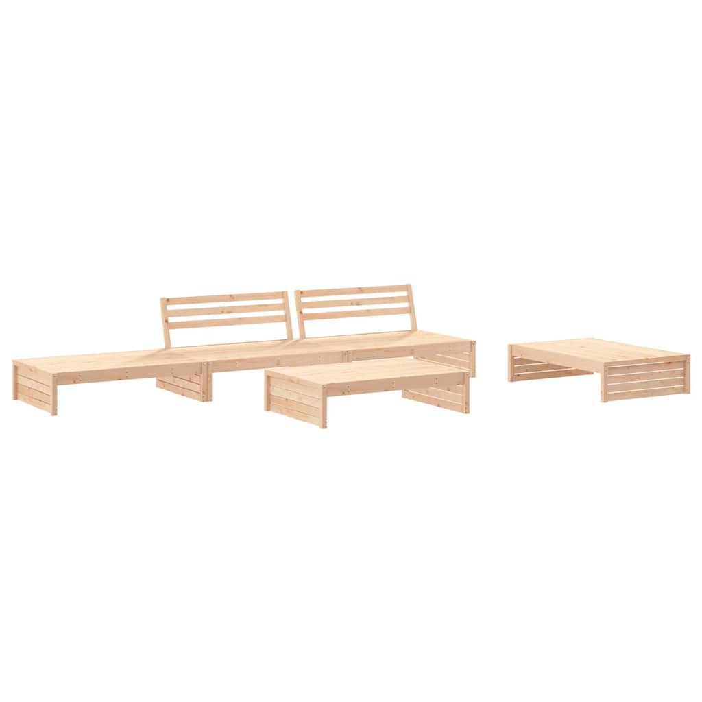 5 Piece Garden Lounge Set with Cushions Solid Wood
