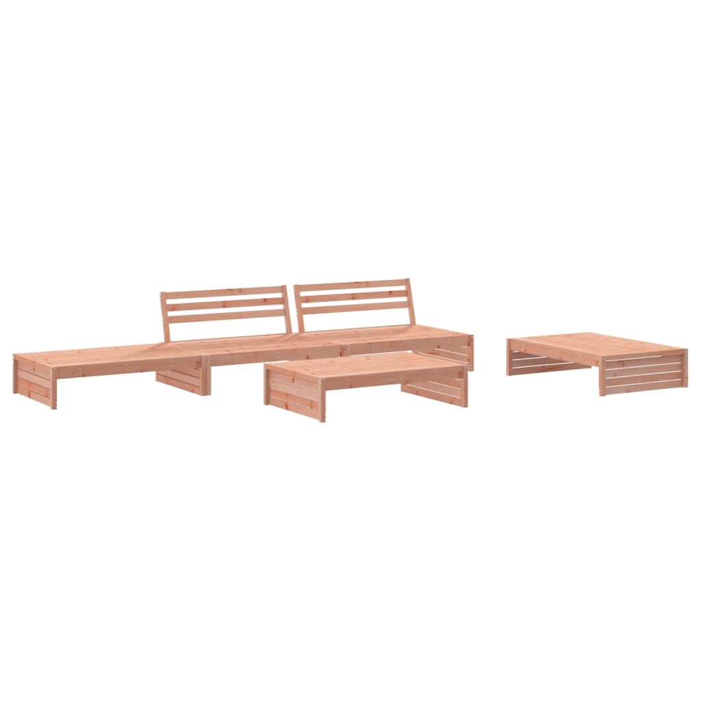 5 Piece Garden Lounge Set with Cushions Solid Wood Douglas