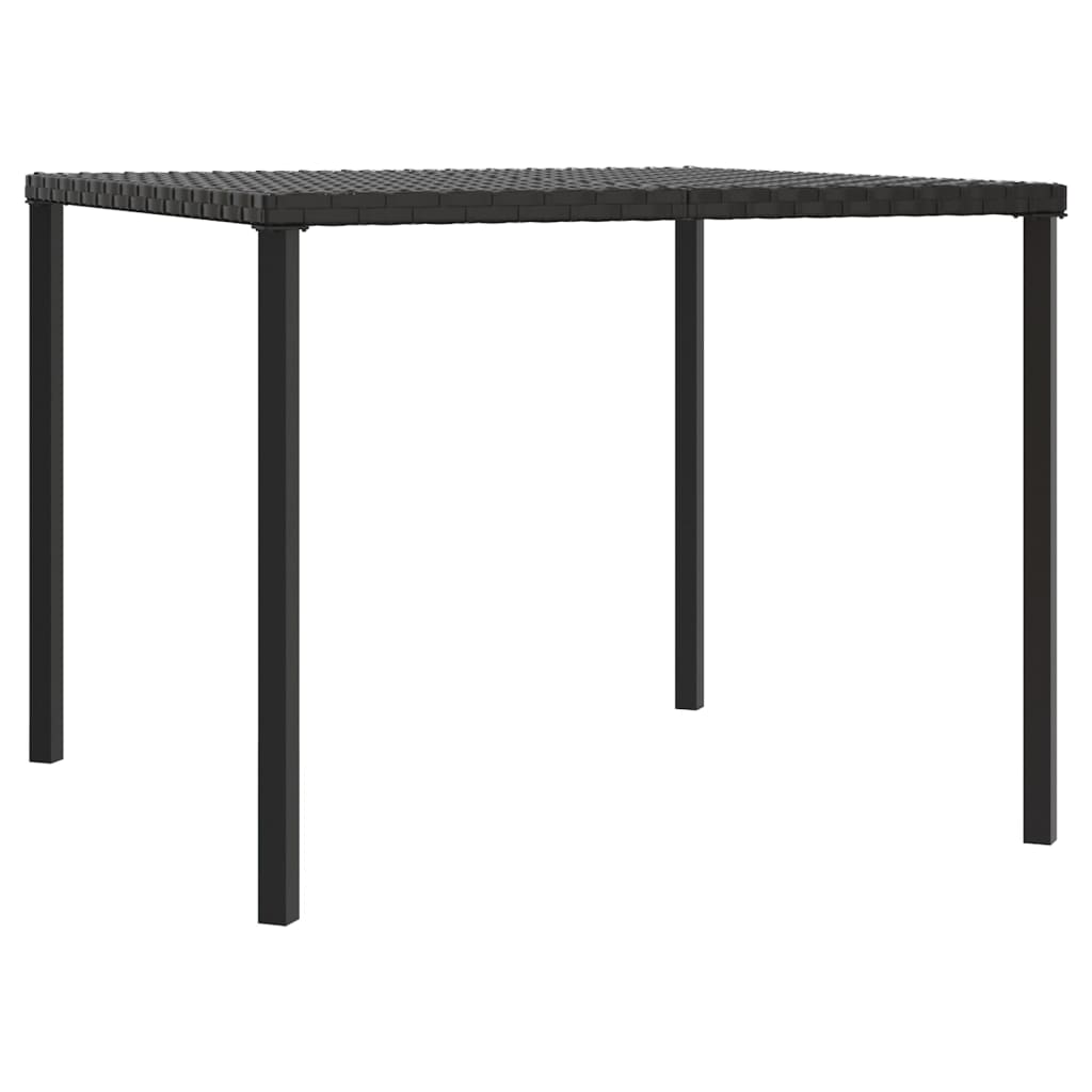 6 Piece Garden Dining Set with Cushions Black Poly Rattan