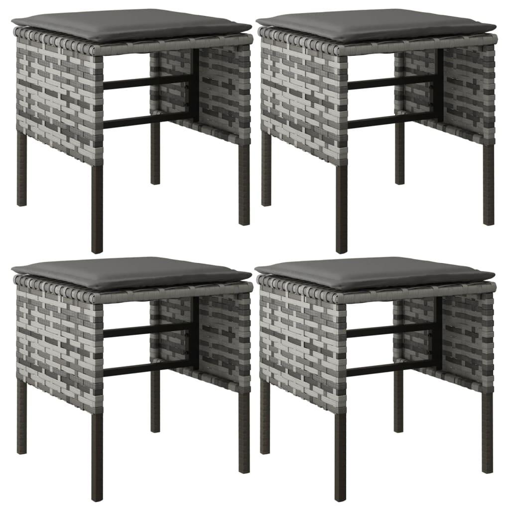 6 Piece Garden Dining Set with Cushions Grey Poly Rattan